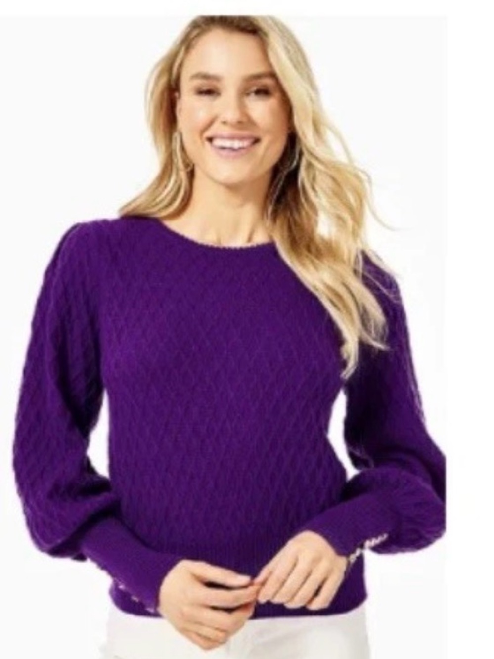 Lilly Pulitzer Jacquetta Sweater Purple Size Medium.